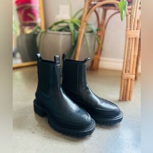 All saints black lugg Chelsea boots size 5